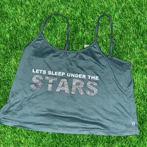 Women’s Dark Teal Glitter 'STARS' Sleep Tank Top